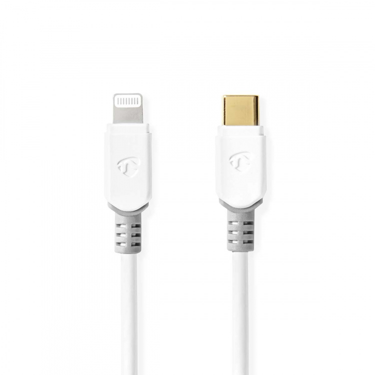 Nedis Lightning Kabel | USB 2.0 | Apple Lightning 8-Pins | USB-C™ Male | 480 Mbps | Verguld | 1.00 m | Rond | PVC | Wit | Doos Nedis Lightning Kabel | USB 2.0 | Apple Lightning 8-Pins | USB-C™ Male | 480 Mbps | Verguld | 1.00 m | Rond | PVC | Wit | Doos