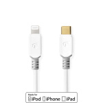Nedis Lightning Kabel | USB 2.0 | Apple Lightning 8-Pins | USB-C™ Male | 480 Mbps | Verguld | 2.00 m | Rond | PVC | Wit | Window Box