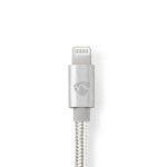 Nedis Lightning Kabel | USB 2.0 | Apple Lightning 8-Pins | USB-C™ Male | 480 Mbps | Verguld | 1.00 m | Rond | Gevlochten / Nylon | Aluminium / Zilver | Cover Window Box