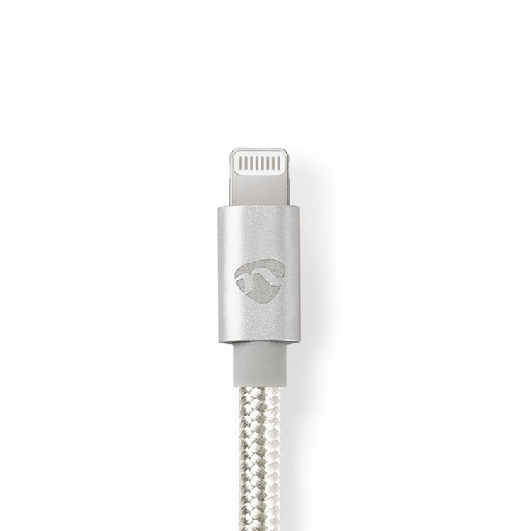 Nedis Lightning Kabel | USB 2.0 | Apple Lightning 8-Pins | USB-C™ Male | 480 Mbps | Verguld | 1.00 m | Rond | Gevlochten / Nylon | Aluminium / Zilver | Cover Window Box