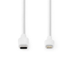 Nedis Lightning Kabel | USB 2.0 | Apple Lightning 8-Pins | USB-C™ Male | 480 Mbps | Vernikkeld | 1.00 m | Rond | PVC | Wit | Doos Nedis Lightning Kabel | USB 2.0 | Apple Lightning 8-Pins | USB-C™ Male | 480 Mbps | Vernikkeld | 1.00 m | Rond | PVC | Wit | Doos