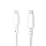 Nedis Lightning Kabel | USB 2.0 | Apple Lightning 8-Pins | USB-C™ Male | 480 Mbps | Vernikkeld | 2.00 m | Rond | PVC | Wit | Doos