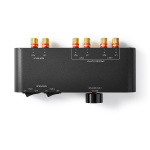 Nedis Speaker Control Box | 2 poort(en) | Banana | Luidspreker Impedantie: 4-16 Ohm | Maximale Belasting per Kanaal: 60 W | Volumebediening | Aluminium | Zwart
