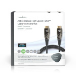 Nedis Actieve Optische High Speed HDMI™-Kabel met Ethernet | HDMI™ Connector | HDMI™ Connector | 4K@60Hz | 18 Gbps | 40.0 m | Rond | PVC | Zwart | Gift Box