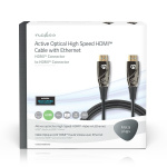 Nedis Actieve Optische High Speed HDMI™-Kabel met Ethernet | HDMI™ Connector | HDMI™ Connector | 4K@60Hz | 18 Gbps | 50.0 m | Rond | PVC | Zwart | Gift Box
