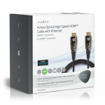 Nedis Actieve Optische High Speed HDMI™-Kabel met Ethernet | HDMI™ Connector | HDMI™ Connector | 4K@60Hz | 18 Gbps | 50.0 m | Rond | PVC | Zwart | Gift Box
