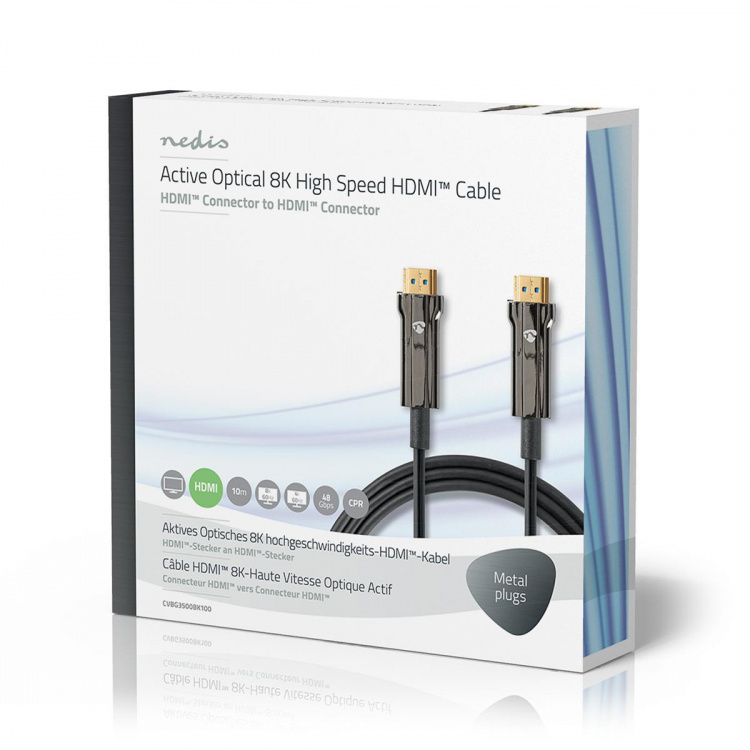 Nedis Actieve Optische Ultra High Speed HDMI™-Kabel met Ethernet | HDMI™ Connector | HDMI™ Connector | 8K@60Hz | 48 Gbps | 10.0 m | Rond | PVC | Zwart | Gift Box Nedis Actieve Optische Ultra High Speed HDMI™-Kabel met Ethernet | HDMI™ Connector | HDMI™ Connector | 8K@60Hz | 48 Gbps | 10.0 m | Rond | PVC | Zwart | Gift Box