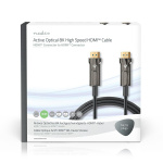 Nedis Actieve Optische Ultra High Speed HDMI™-Kabel met Ethernet | HDMI™ Connector | HDMI™ Connector | 8K@60Hz | 48 Gbps | 100.0 m | Rond | PVC | Zwart | Gift Box