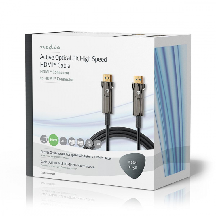 Nedis Actieve Optische Ultra High Speed HDMI™-Kabel met Ethernet | HDMI™ Connector | HDMI™ Connector | 8K@60Hz | 48 Gbps | 30.0 m | Rond | PVC | Zwart | Gift Box Nedis Actieve Optische Ultra High Speed HDMI™-Kabel met Ethernet | HDMI™ Connector | HDMI™ Connector | 8K@60Hz | 48 Gbps | 30.0 m | Rond | PVC | Zwart | Gift Box