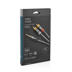 Nedis Stereo-Audiokabel | 3,5 mm Male | 2x RCA Male | Verguld | 1.00 m | Rond | Grijs / Gun Metal Grijs | Cover Window Box Nedis Stereo-Audiokabel | 3,5 mm Male | 2x RCA Male | Verguld | 1.00 m | Rond | Grijs / Gun Metal Grijs | Cover Window Box