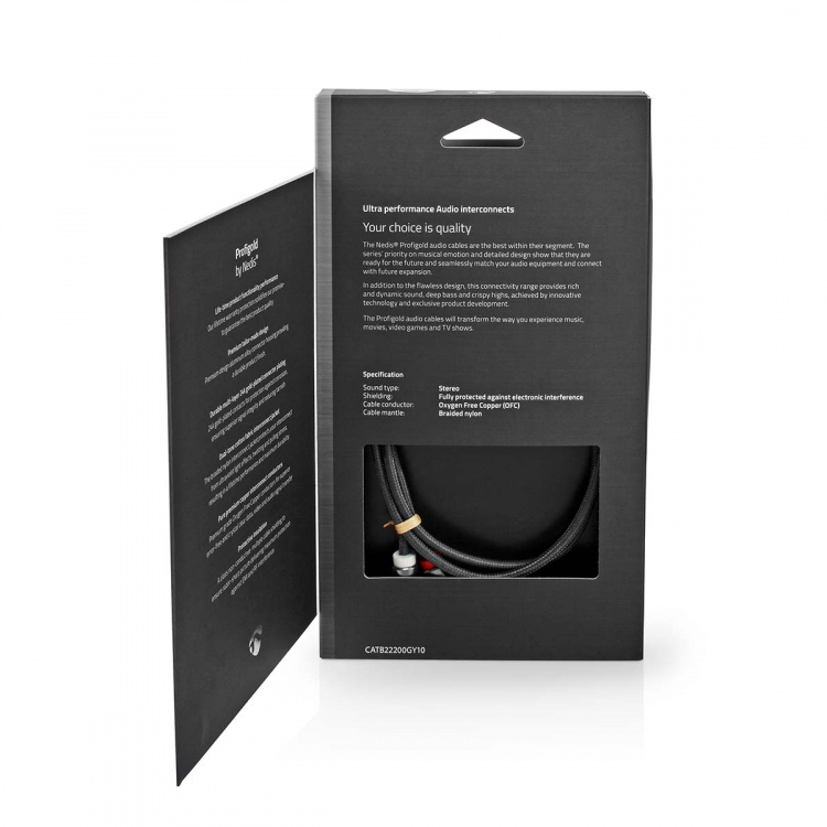 Nedis Stereo-Audiokabel | 3,5 mm Male | 2x RCA Male | Verguld | 1.00 m | Rond | Grijs / Gun Metal Grijs | Cover Window Box Nedis Stereo-Audiokabel | 3,5 mm Male | 2x RCA Male | Verguld | 1.00 m | Rond | Grijs / Gun Metal Grijs | Cover Window Box