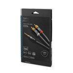 Nedis Stereo-Audiokabel | 3,5 mm Male | 2x RCA Male | Verguld | 1.00 m | Rond | Grijs / Gun Metal Grijs | Cover Window Box Nedis Stereo-Audiokabel | 3,5 mm Male | 2x RCA Male | Verguld | 1.00 m | Rond | Grijs / Gun Metal Grijs | Cover Window Box