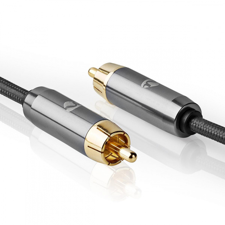 Nedis Subwoofer-Kabel | RCA Male | RCA Male | Verguld | 5.00 m | Rond | 4.5 mm | Antraciet / Gun Metal Grijs | Cover Box Nedis Subwoofer-Kabel | RCA Male | RCA Male | Verguld | 5.00 m | Rond | 4.5 mm | Antraciet / Gun Metal Grijs | Cover Box