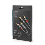 Nedis Stereo-Audiokabel | 2x RCA Male | 2x RCA Male | Verguld | 2.00 m | Rond | Grijs / Gun Metal Grijs | Cover Window Box Nedis Stereo-Audiokabel | 2x RCA Male | 2x RCA Male | Verguld | 2.00 m | Rond | Grijs / Gun Metal Grijs | Cover Window Box
