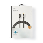 Nedis Optische Audiokabel | TosLink Male | TosLink Male | 1.00 m | Rond | Katoen | Gun Metal Grijs | Cover Window Box