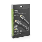 Nedis High Speed HDMI™-Kabel met Ethernet | HDMI™ Connector | HDMI™ Connector | 4K@60Hz | ARC | 18 Gbps | 2.00 m | Rond | Katoen | Gun Metal Grijs | Cover Window Box Nedis High Speed HDMI™-Kabel met Ethernet | HDMI™ Connector | HDMI™ Connector | 4K@60Hz | ARC | 18 Gbps | 2.00 m | Rond | Katoen | Gun Metal Grijs | Cover Window Box