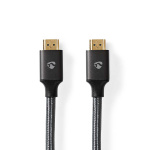 Nedis High Speed ​​HDMI™-Kabel met Ethernet | HDMI™ Connector | HDMI™ Connector | 4K@60Hz | ARC | 18 Gbps | 5.00 m | Rond | Katoen | Gun Metal Grijs | Cover Window Box