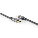 Nedis Ultra High Speed ​​HDMI™-Kabel | HDMI™ Connector | HDMI™ Connector | 8K@60Hz | 48 Gbps | 1.00 m | Rond | 6.3 mm | Gun Metal Grijs | Cover Window Box