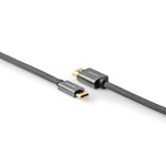 Nedis High Speed ​​HDMI™-Kabel met Ethernet | HDMI™ Connector | HDMI™ Mini-Connector | 4K@60Hz | 18 Gbps | 2.00 m | Rond | Katoen | Antraciet / Gun Metal Grijs | Cover Window Box