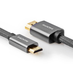 Nedis High Speed ​​HDMI™-Kabel met Ethernet | HDMI™ Connector | HDMI™ Mini-Connector | 4K@60Hz | 18 Gbps | 2.00 m | Rond | Katoen | Antraciet / Gun Metal Grijs | Cover Window Box