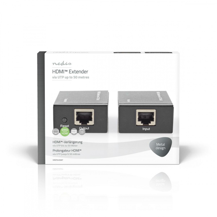 Nedis HDMI™-Extender | Over Cat6 | tot 60 m | 1080p | 1.65 Gbps | Metaal | Antraciet