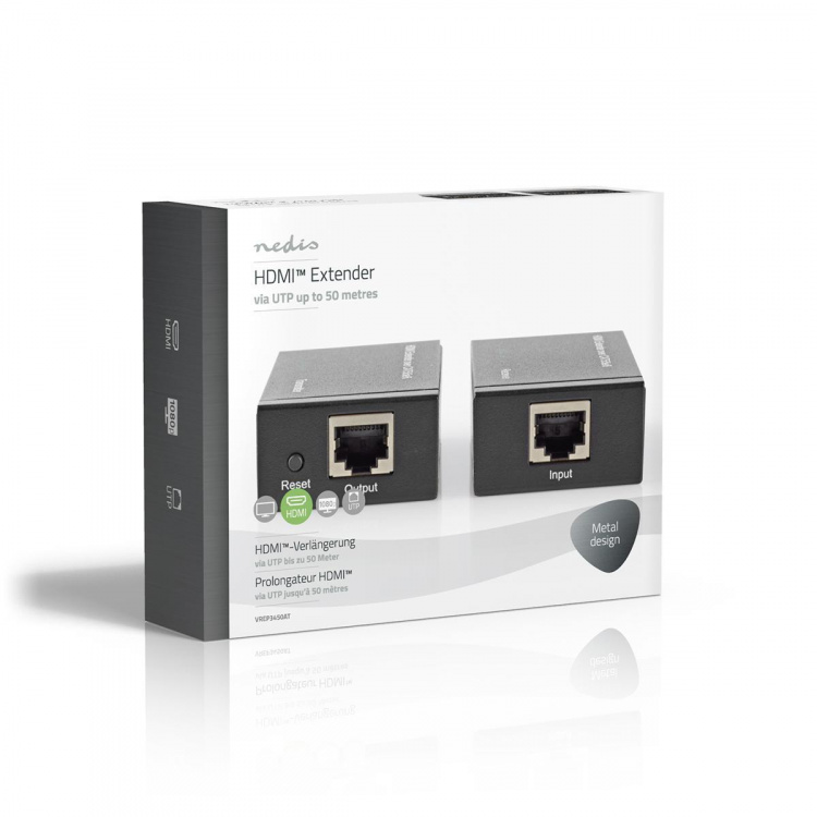 Nedis HDMI™-Extender | Over Cat6 | tot 60 m | 1080p | 1.65 Gbps | Metaal | Antraciet