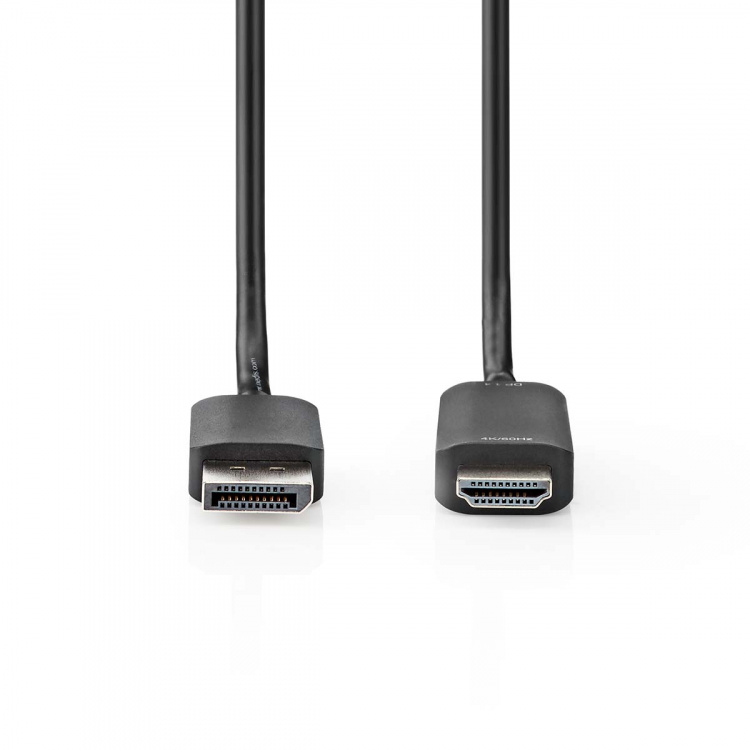 Nedis DisplayPort-Kabel | DisplayPort Male | HDMI™ Connector | 4K@60Hz | Vernikkeld | 2.00 m | Rond | PVC | Zwart | Polybag Nedis DisplayPort-Kabel | DisplayPort Male | HDMI™ Connector | 4K@60Hz | Vernikkeld | 2.00 m | Rond | PVC | Zwart | Polybag