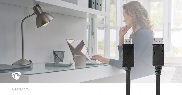 Nedis DisplayPort-Kabel | DisplayPort Male | HDMI™ Connector | 4K@60Hz | Vernikkeld | 2.00 m | Rond | PVC | Zwart | Polybag Nedis DisplayPort-Kabel | DisplayPort Male | HDMI™ Connector | 4K@60Hz | Vernikkeld | 2.00 m | Rond | PVC | Zwart | Polybag