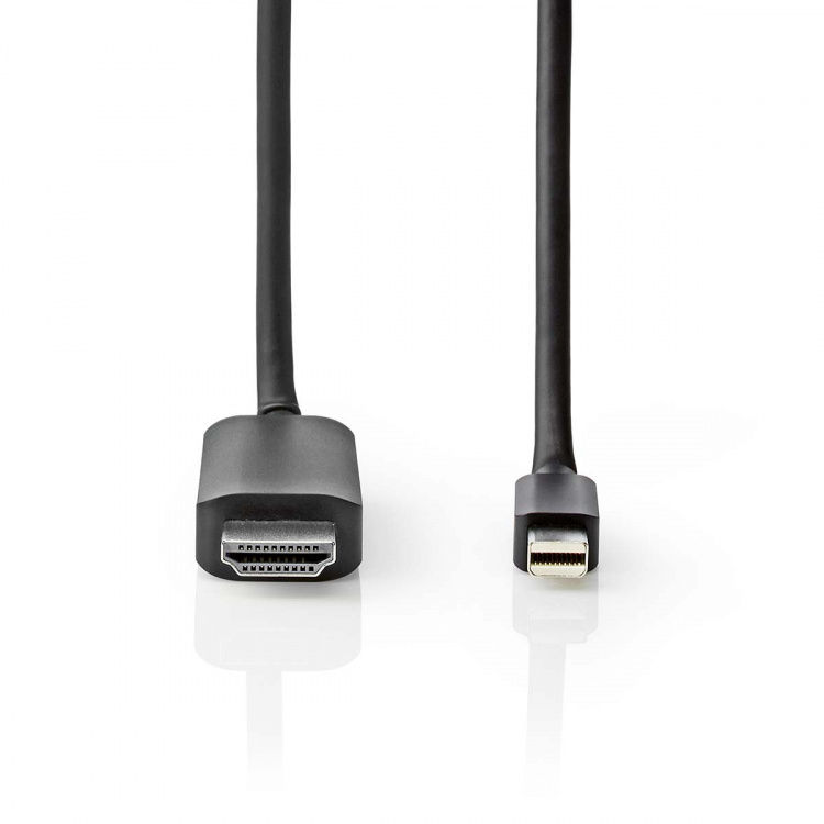 Nedis Mini DisplayPort-Kabel | DisplayPort 1.4 | Mini-DisplayPort Male | HDMI™ Connector | 48 Gbps | Vernikkeld | 2.00 m | Rond | PVC | Zwart | Envelop