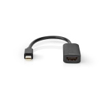 Nedis Mini DisplayPort-Kabel | DisplayPort 1.4 | Mini-DisplayPort Male | HDMI™ Output | 48 Gbps | Vernikkeld | 0.20 m | Rond | PVC | Zwart | Polybag Nedis Mini DisplayPort-Kabel | DisplayPort 1.4 | Mini-DisplayPort Male | HDMI™ Output | 48 Gbps | Vernikkeld | 0.20 m | Rond | PVC | Zwart | Polybag