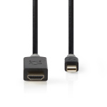 Nedis Mini DisplayPort-Kabel | DisplayPort 1.4 | Mini-DisplayPort Male | HDMI™ Connector | 48 Gbps | Verguld | 2.00 m | Rond | PVC | Antraciet | Window Box