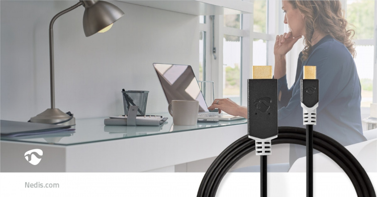 Nedis Mini DisplayPort-Kabel | DisplayPort 1.4 | Mini-DisplayPort Male | HDMI™ Connector | 48 Gbps | Verguld | 2.00 m | Rond | PVC | Antraciet | Window Box