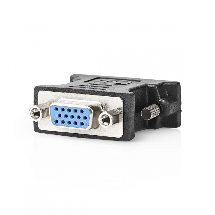 Nedis DVI-Adapter | DVI-I 24+5-Pin Male | VGA Female 15p | Vernikkeld | Recht | PVC | Zwart | Doos Nedis DVI-Adapter | DVI-I 24+5-Pin Male | VGA Female 15p | Vernikkeld | Recht | PVC | Zwart | Doos