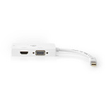 Nedis DisplayPort-Adapter | Mini-DisplayPort Male | DVI-D 24+1-Pins Female / HDMI™ Output / VGA Female 15p | 4K@60Hz | Vernikkeld | Schakelbaar | 0.20 m | Rond | ABS | ABS | Wit | Blister