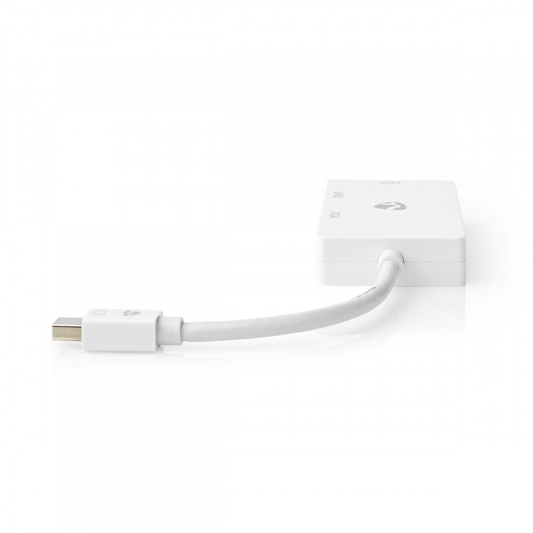 Nedis DisplayPort-Adapter | Mini-DisplayPort Male | DVI-D 24+1-Pins Female / HDMI™ Output / VGA Female 15p | 4K@60Hz | Vernikkeld | Schakelbaar | 0.20 m | Rond | ABS | ABS | Wit | Blister