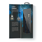 Nedis USB-Kabel | USB 2.0 | USB-C™ Male | USB-C™ Male | 480 Mbps | Verguld | 2.00 m | Rond | Gevlochten / Nylon | Blauw / Zwart | Cover Window Box