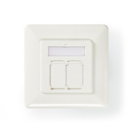 Nedis Netwerk Wanddoos | Verzonken montage | 2 poort(en) | CAT6a | Recht | Female | Goud Verguld | PVC | Wit | Envelop Nedis Netwerk Wanddoos | Verzonken montage | 2 poort(en) | CAT6a | Recht | Female | Goud Verguld | PVC | Wit | Envelop