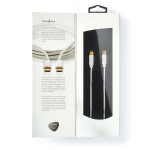 Nedis USB-Kabel | USB 2.0 | USB-C™ Male | USB-C™ Male | 100 W | 480 Mbps | Verguld | 1.00 m | Rond | Gevlochten / Nylon | Zilver | Cover Window Box