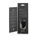 Nedis USB-Kabel | USB 2.0 | USB-C™ Male | USB-C™ Male | 100 W | 480 Mbps | Verguld | 2.00 m | Rond | Gevlochten / Nylon | Zilver | Cover Window Box