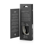 Nedis USB-Kabel | USB 2.0 | USB-C™ Male | USB-C™ Male | 100 W | 480 Mbps | Verguld | 2.00 m | Rond | Gevlochten / Nylon | Zilver | Cover Window Box