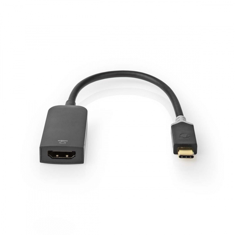 Nedis USB-C™ Adapter | USB 3.2 Gen 1 | USB-C™ Male | HDMI™ Output | 4K@60Hz | 0.20 m | Rond | Verguld | PVC | Antraciet | Window Box met Euro Lock Nedis USB-C™ Adapter | USB 3.2 Gen 1 | USB-C™ Male | HDMI™ Output | 4K@60Hz | 0.20 m | Rond | Verguld | PVC | Antraciet | Window Box met Euro Lock