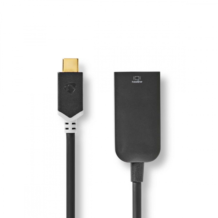 Nedis USB-C™ Adapter | USB 3.2 Gen 1 | USB-C™ Male | HDMI™ Output | 4K@60Hz | 0.20 m | Rond | Verguld | PVC | Antraciet | Window Box met Euro Lock Nedis USB-C™ Adapter | USB 3.2 Gen 1 | USB-C™ Male | HDMI™ Output | 4K@60Hz | 0.20 m | Rond | Verguld | PVC | Antraciet | Window Box met Euro Lock
