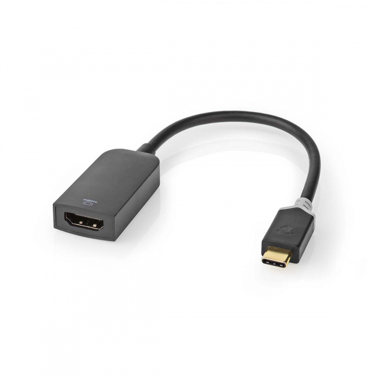 Nedis USB-C™ Adapter | USB 3.2 Gen 1 | USB-C™ Male | HDMI™ Output | 4K@60Hz | 0.20 m | Rond | Verguld | PVC | Antraciet | Window Box met Euro Lock Nedis USB-C™ Adapter | USB 3.2 Gen 1 | USB-C™ Male | HDMI™ Output | 4K@60Hz | 0.20 m | Rond | Verguld | PVC | Antraciet | Window Box met Euro Lock