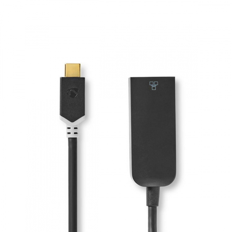 Nedis USB-netwerkadapter | USB 3.2 Gen 1 | 1000 Mbps | USB-C™ Male | RJ45 Female | 0.20 m | Rond | Verguld | Vertind-Koper | Antraciet | Doos