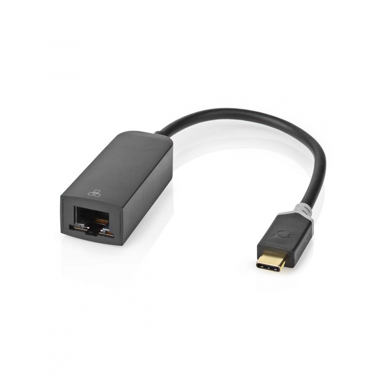 Nedis USB-netwerkadapter | USB 3.2 Gen 1 | 1000 Mbps | USB-C™ Male | RJ45 Female | 0.20 m | Rond | Verguld | Vertind-Koper | Antraciet | Doos