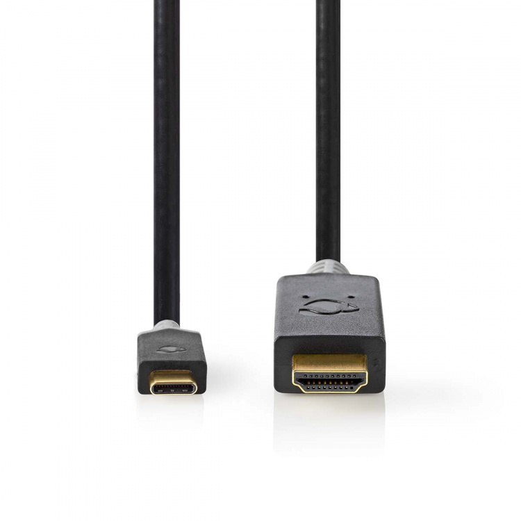 Nedis USB-C™ Adapter | USB 3.2 Gen 1 | USB-C™ Male | HDMI™ Connector | 4K@60Hz | 2.00 m | Rond | Verguld | PVC | Antraciet | Doos Nedis USB-C™ Adapter | USB 3.2 Gen 1 | USB-C™ Male | HDMI™ Connector | 4K@60Hz | 2.00 m | Rond | Verguld | PVC | Antraciet | Doos