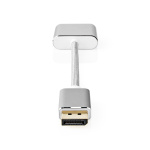 Nedis DisplayPort-Kabel | DisplayPort Male | DVI-D 24+1-Pins Female | 1080p | Verguld | 0.20 m | Rond | Gevlochten | Zilver | Cover Window Box