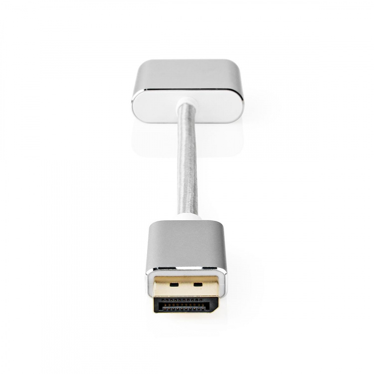 Nedis DisplayPort-Kabel | DisplayPort Male | DVI-D 24+1-Pins Female | 1080p | Verguld | 0.20 m | Rond | Gevlochten | Zilver | Cover Window Box