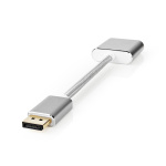 Nedis DisplayPort-Kabel | DisplayPort Male | DVI-D 24+1-Pins Female | 1080p | Verguld | 0.20 m | Rond | Gevlochten | Zilver | Cover Window Box