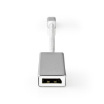 Nedis Mini DisplayPort-Kabel | DisplayPort 1.2 | Mini-DisplayPort Male | DisplayPort Female | 21.6 Gbps | Verguld | 0.20 m | Rond | Gevlochten | Zilver | Cover Window Box